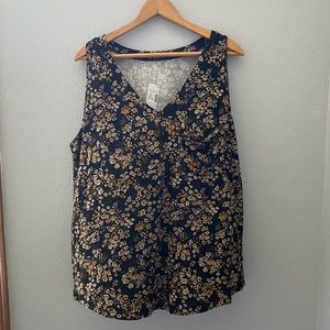 Black floral tank NWT